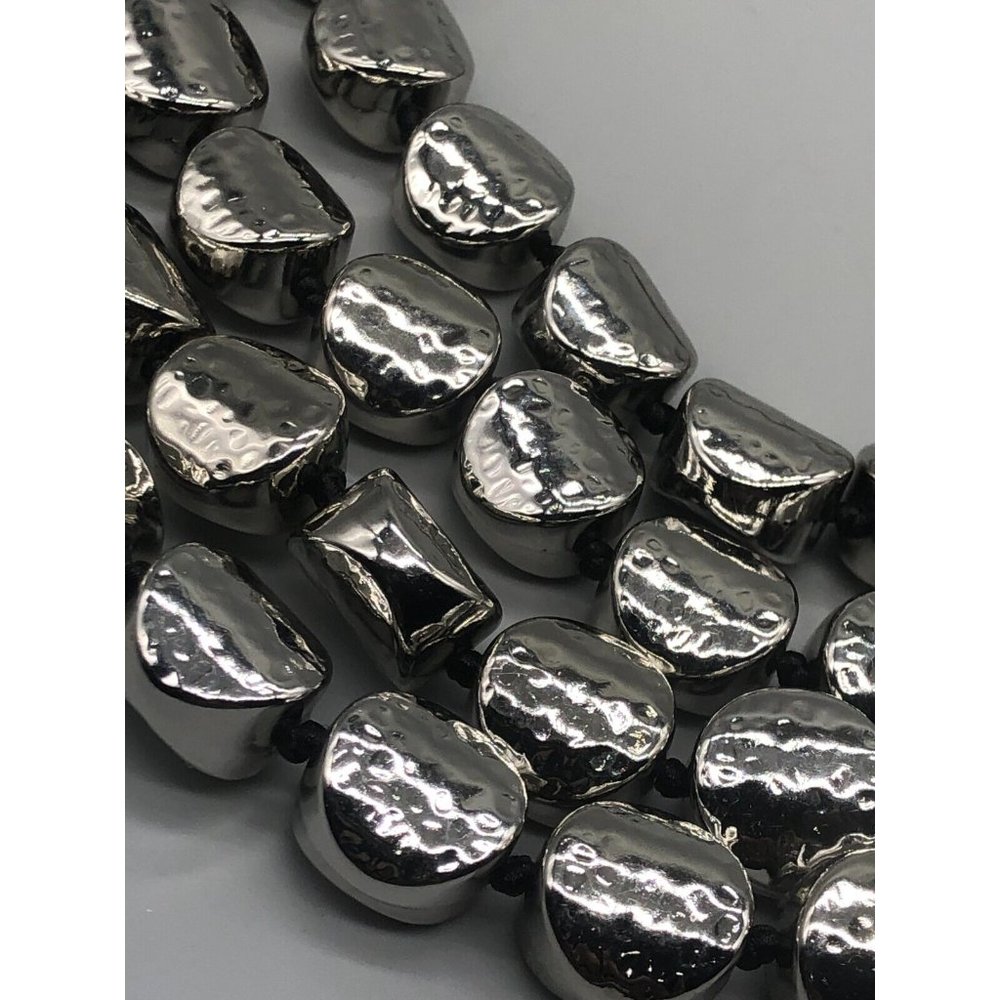 Chico's Multi-Strand Silver Disc Statement Necklace - Picture 8 of 11